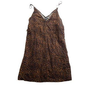 PacSun Womens Spaghetti Strap Mini Dress Tie Up Sides Leopard Print Size M